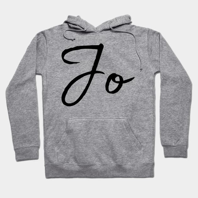 Jo Name Calligraphy Hoodie by Word Minimalism